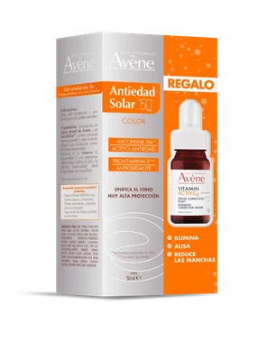 Eau Thermale Pack Antiedad Solar SPF50 con color + Serum Vitamin Activ Cg 50 ml